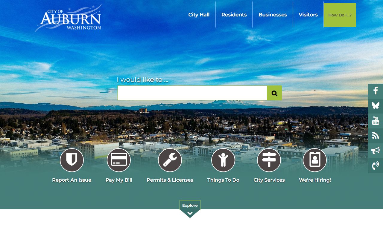 Auburn Washington official city website with links to records and services