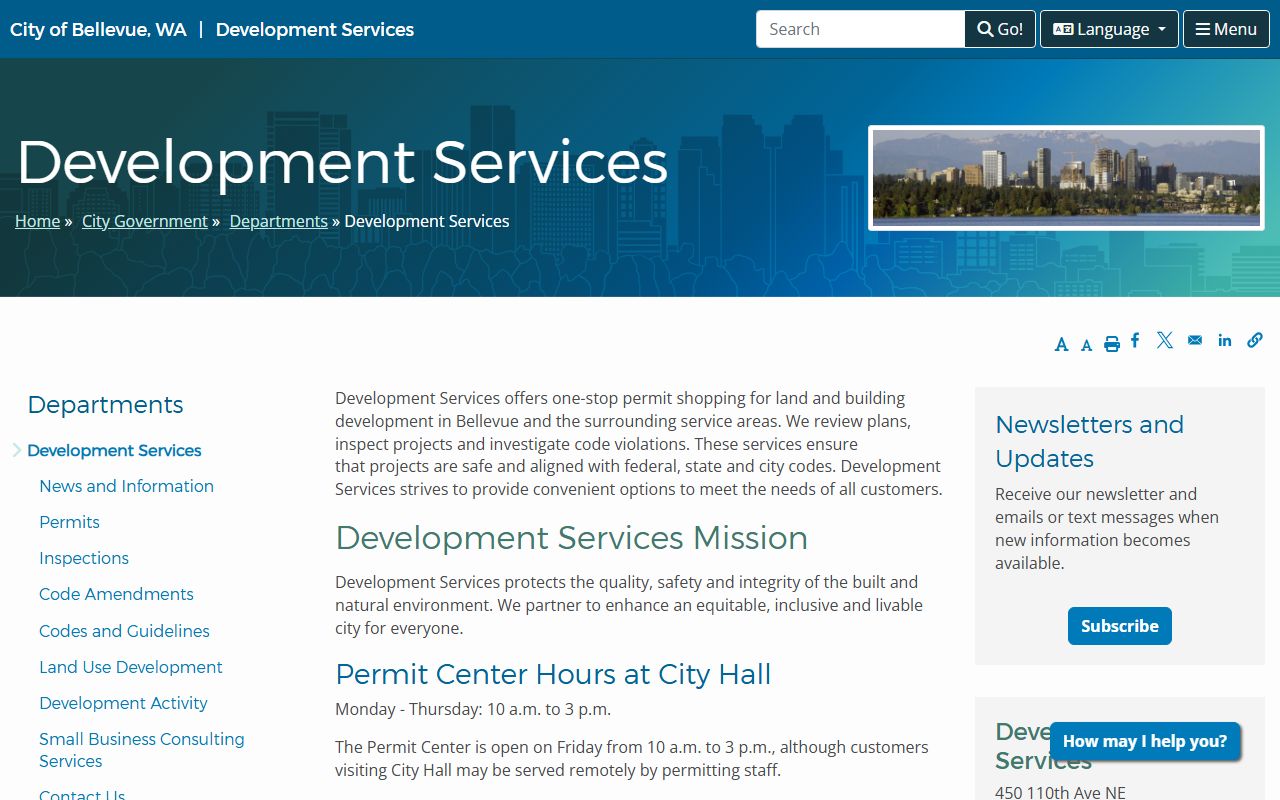 Bellevue Development Services for building permits and land use records