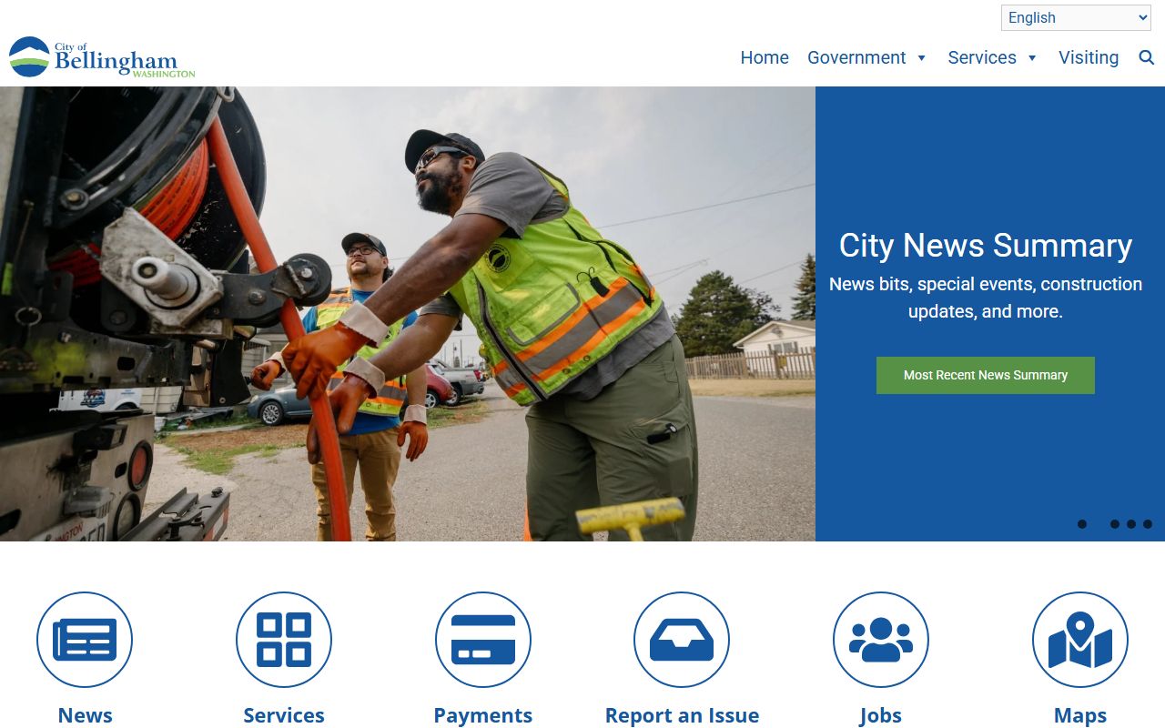 City of Bellingham official website with links to property and government services