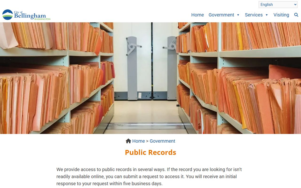 Bellingham public records request portal for city documents and property information