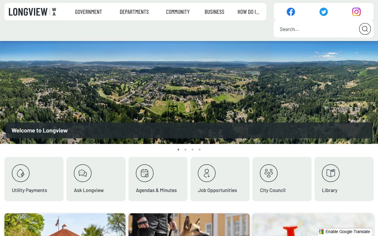 City of Longview official website for permits and city government records