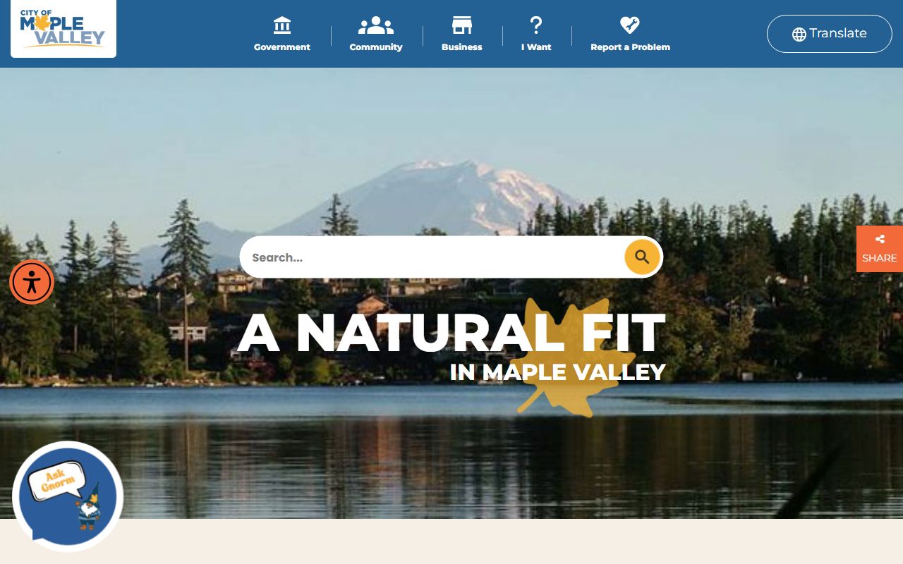 Maple Valley city official website with property and permit information
