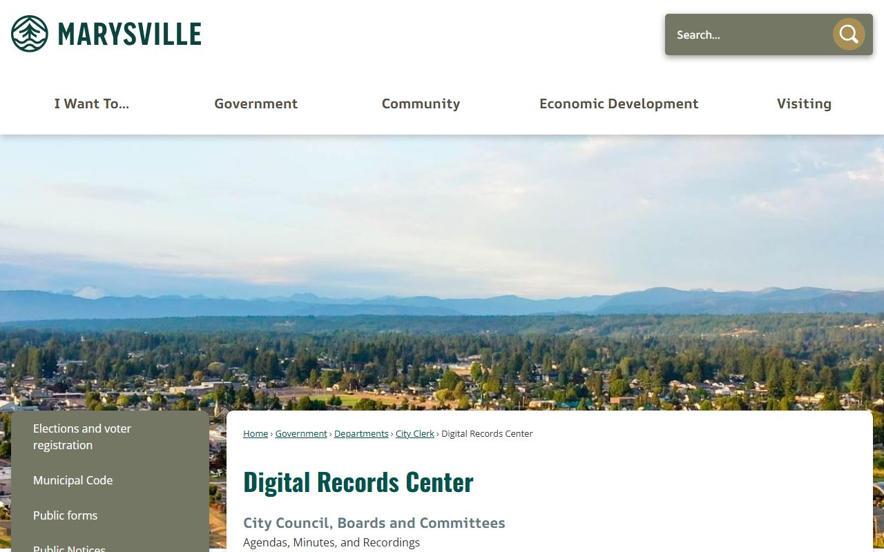 Marysville Digital Records Center providing access to city-level public documents
