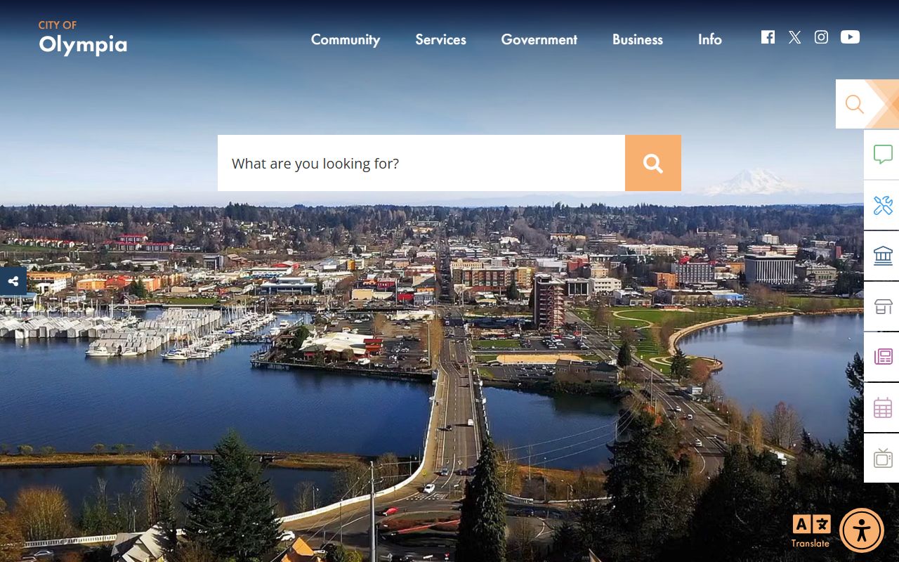 Olympia Washington official city website for deed records and city services