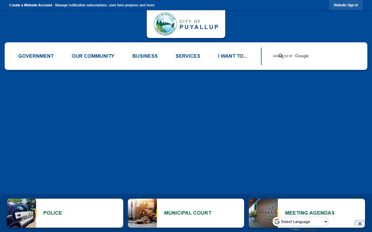 Puyallup Washington official city website for city services and property resources
