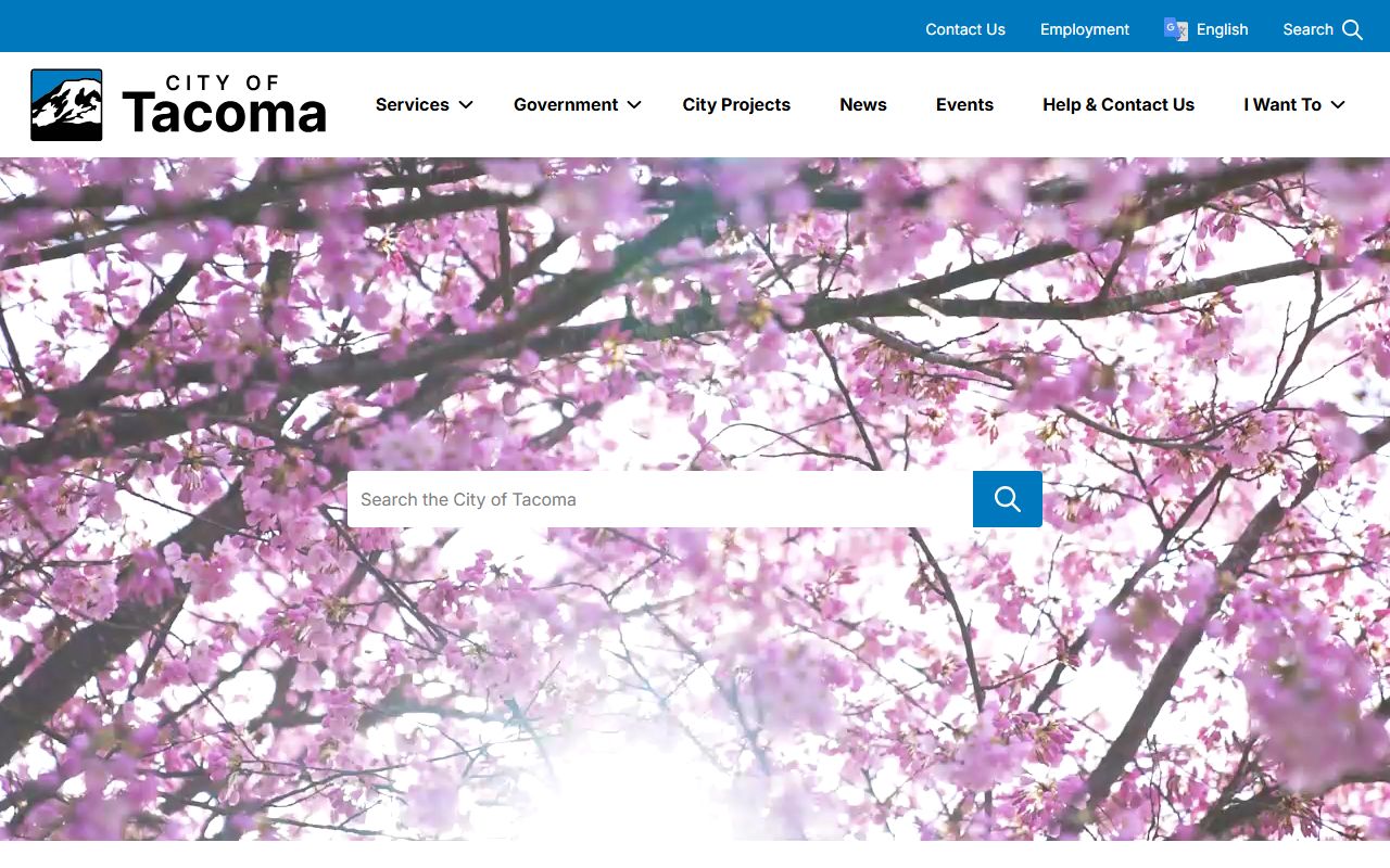 Tacoma Washington official city website with links to records and city services for deed research