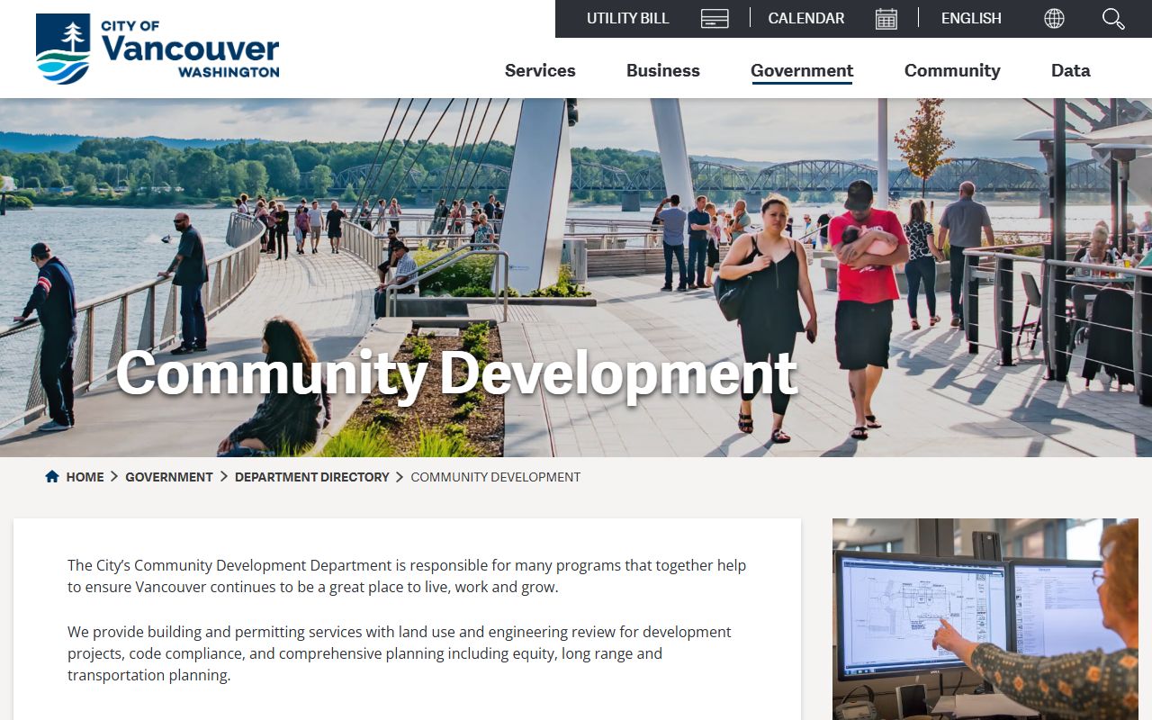 Vancouver Community Development department handling building permits and land use records
