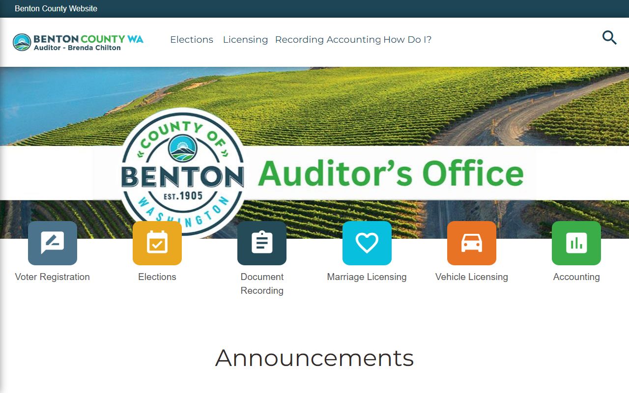 Benton County Auditor Office for deed recording and document access