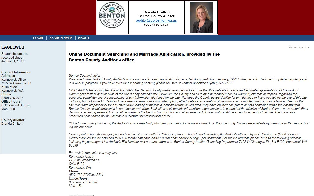 Benton County EagleWeb online deed records search portal