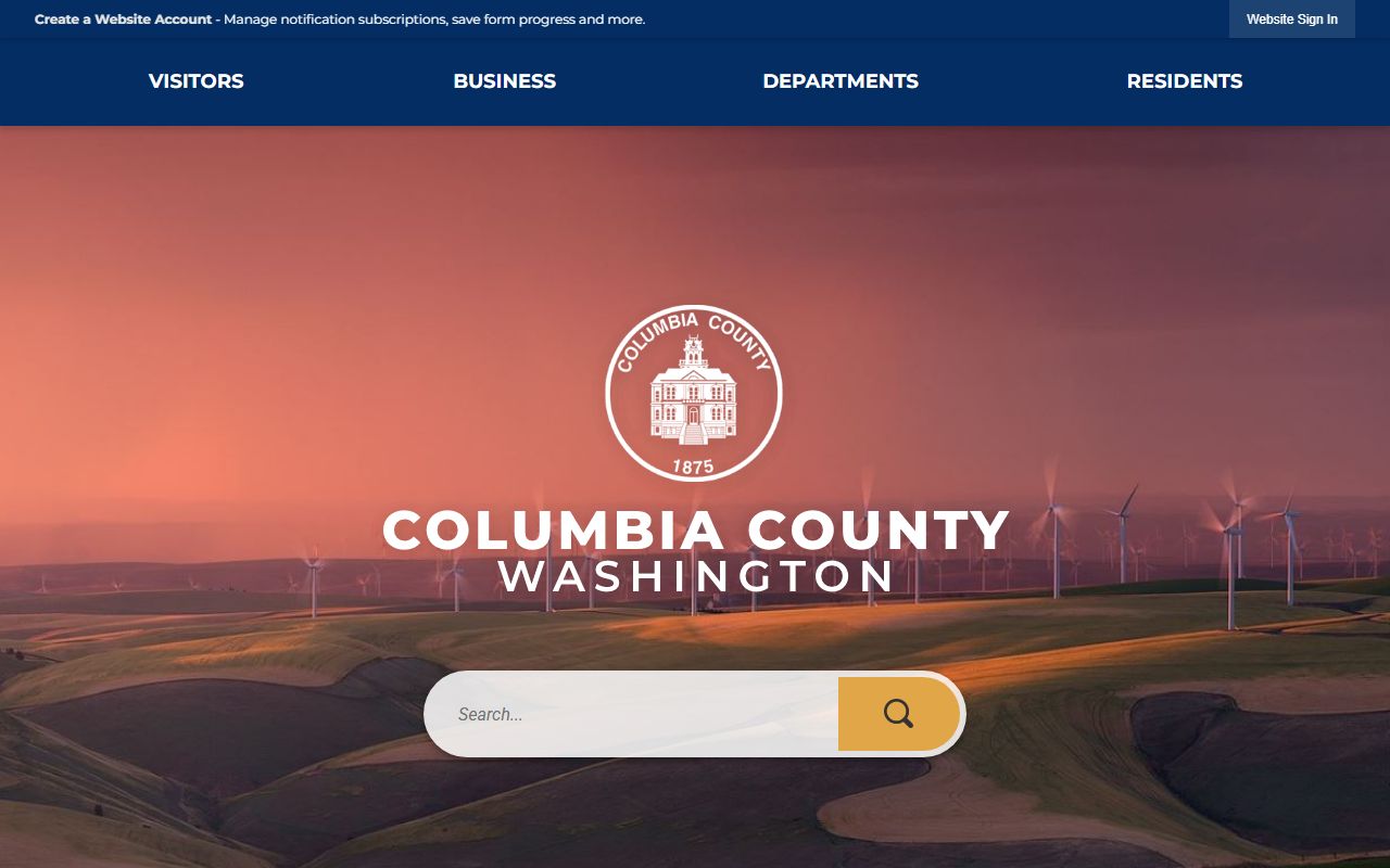 Columbia County official website with links to deed records and Auditor information