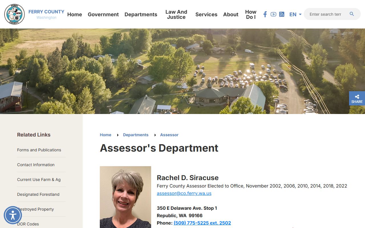 Ferry County Assessor office for property tax and parcel records in Republic Washington