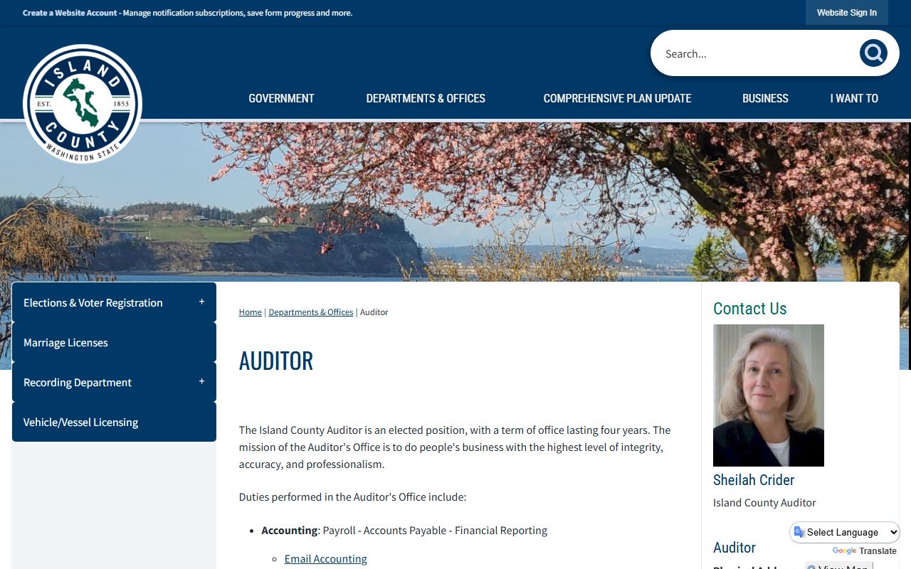 Island County Auditor office handling deed records in Coupeville