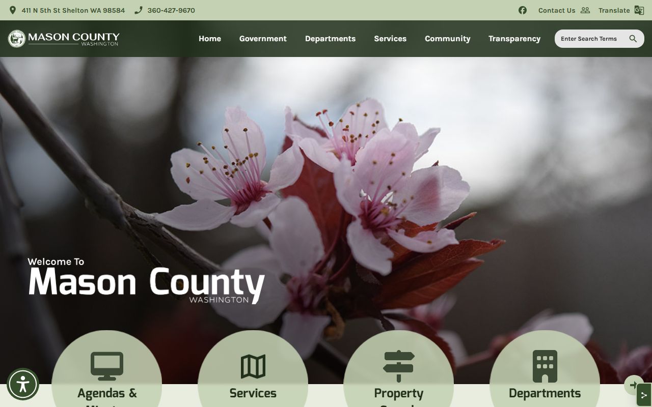 Mason County official website for deed records and county services in Shelton
