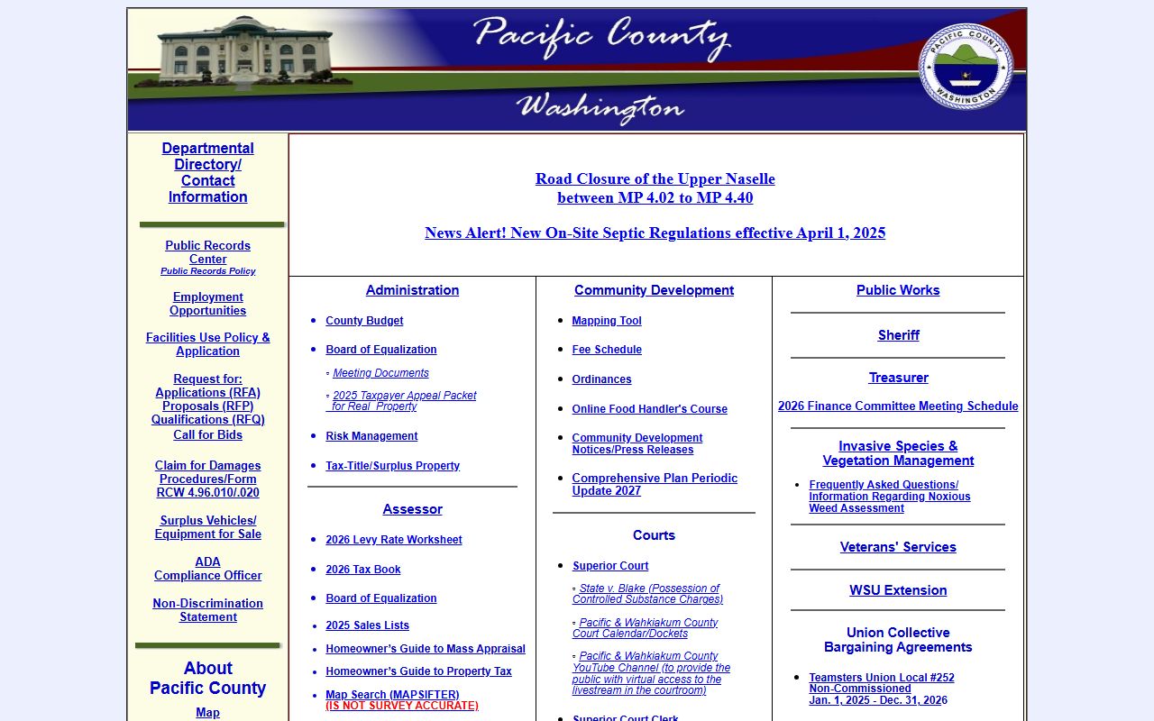 Pacific County official website deed records