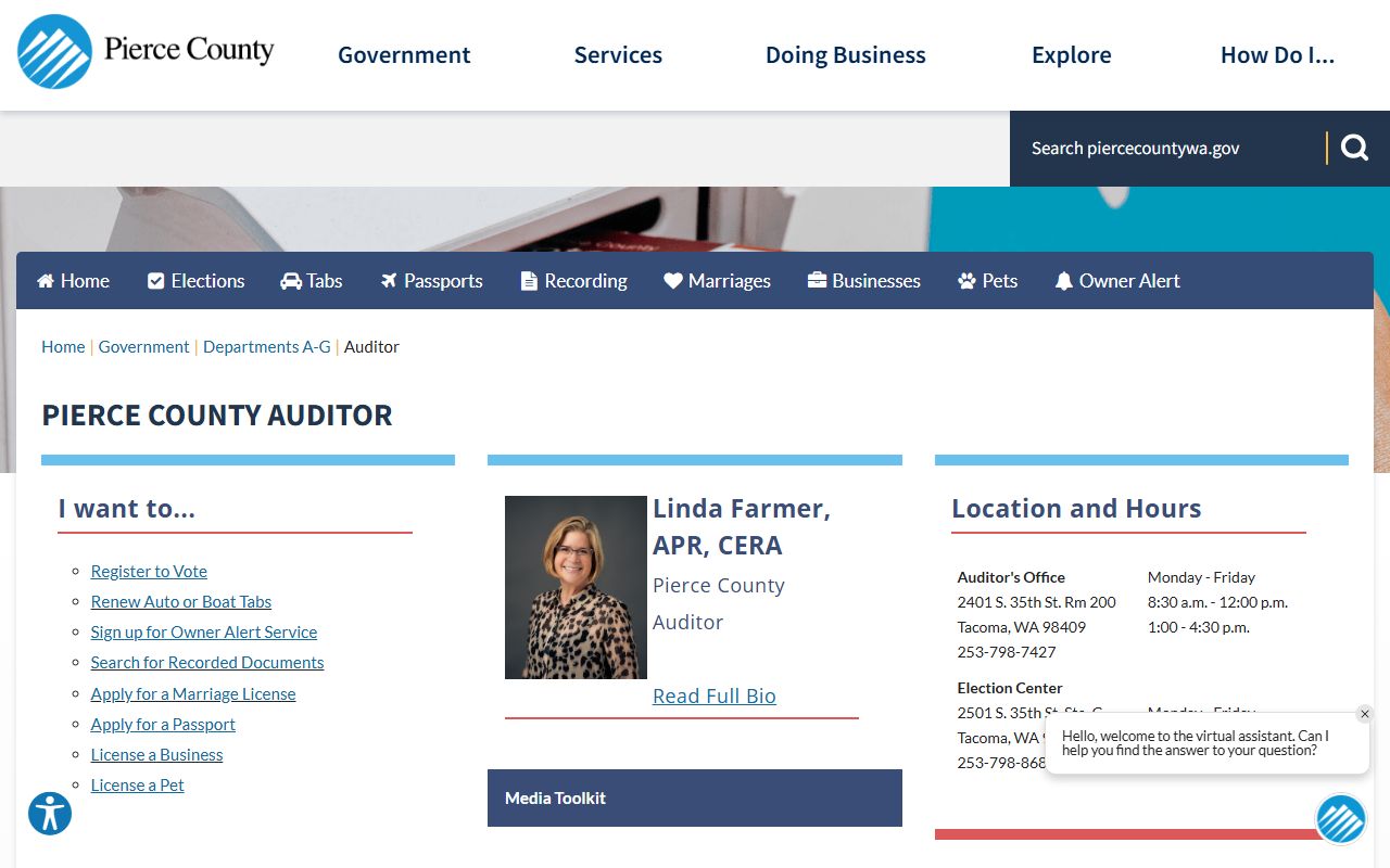 Pierce County Auditor deed records