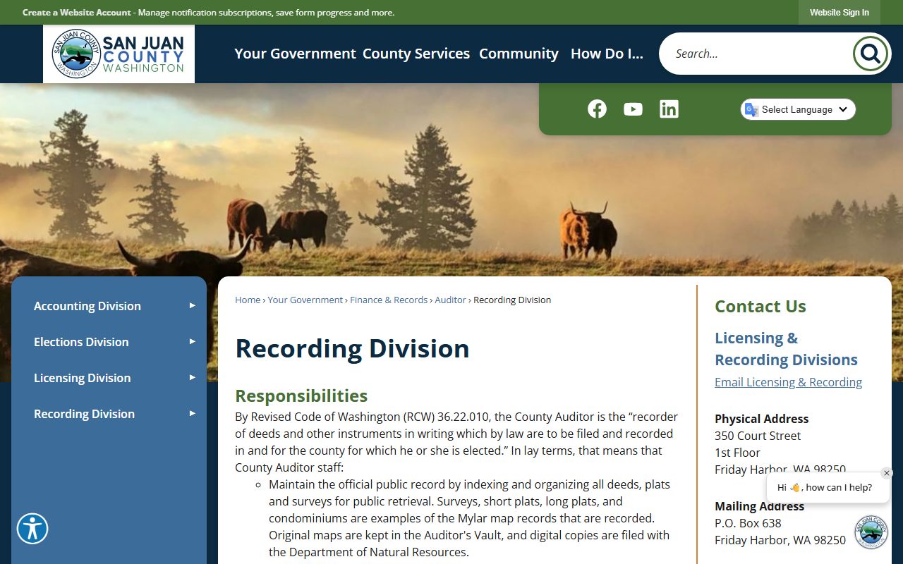 San Juan County recording division deed records