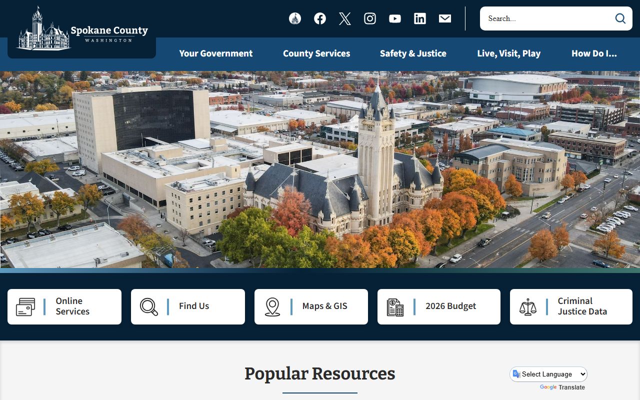 Spokane County official recording department website