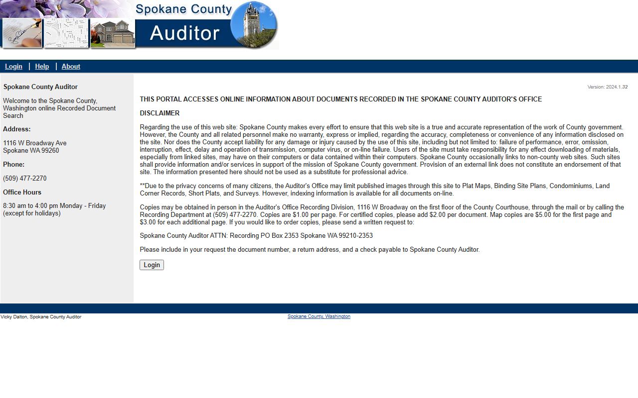 Spokane County online recorded document search portal