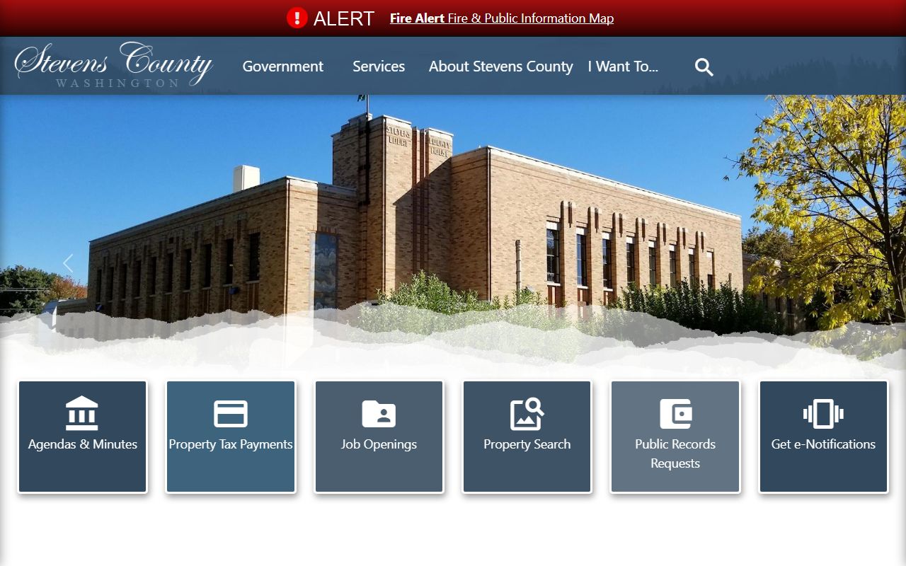 Stevens County official government website homepage