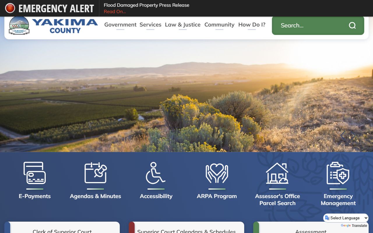 Yakima County official government website homepage